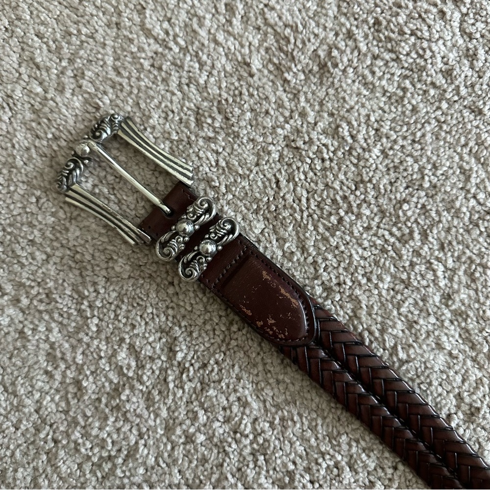 Brighton Brown Braided Leather Belt Size Medium/30